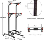 SOGES Power Tower Pull Up Bar Dip Station Adjustable Height,Black