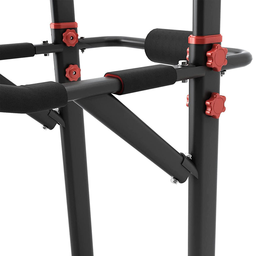 SOGES Power Tower Pull Up Bar Dip Station Adjustable Height,Black