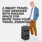 Tranverz - Suitcase with Wheels - Rolling Luggage for Travel with TSA Lock, 2 Wheels, 2 Compartments, and Compression Straps - M, Black Denim