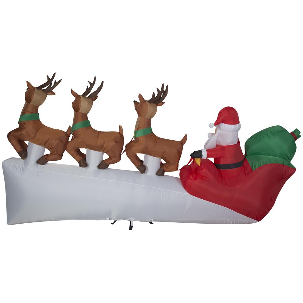 Holiday Time 11 Foot Santa Sleigh with Reindeer