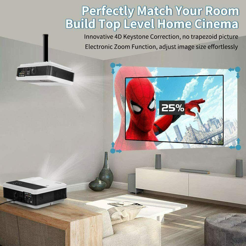 6000lms full hd android smart projector wifi home theater airplay tv hdmi zoom
