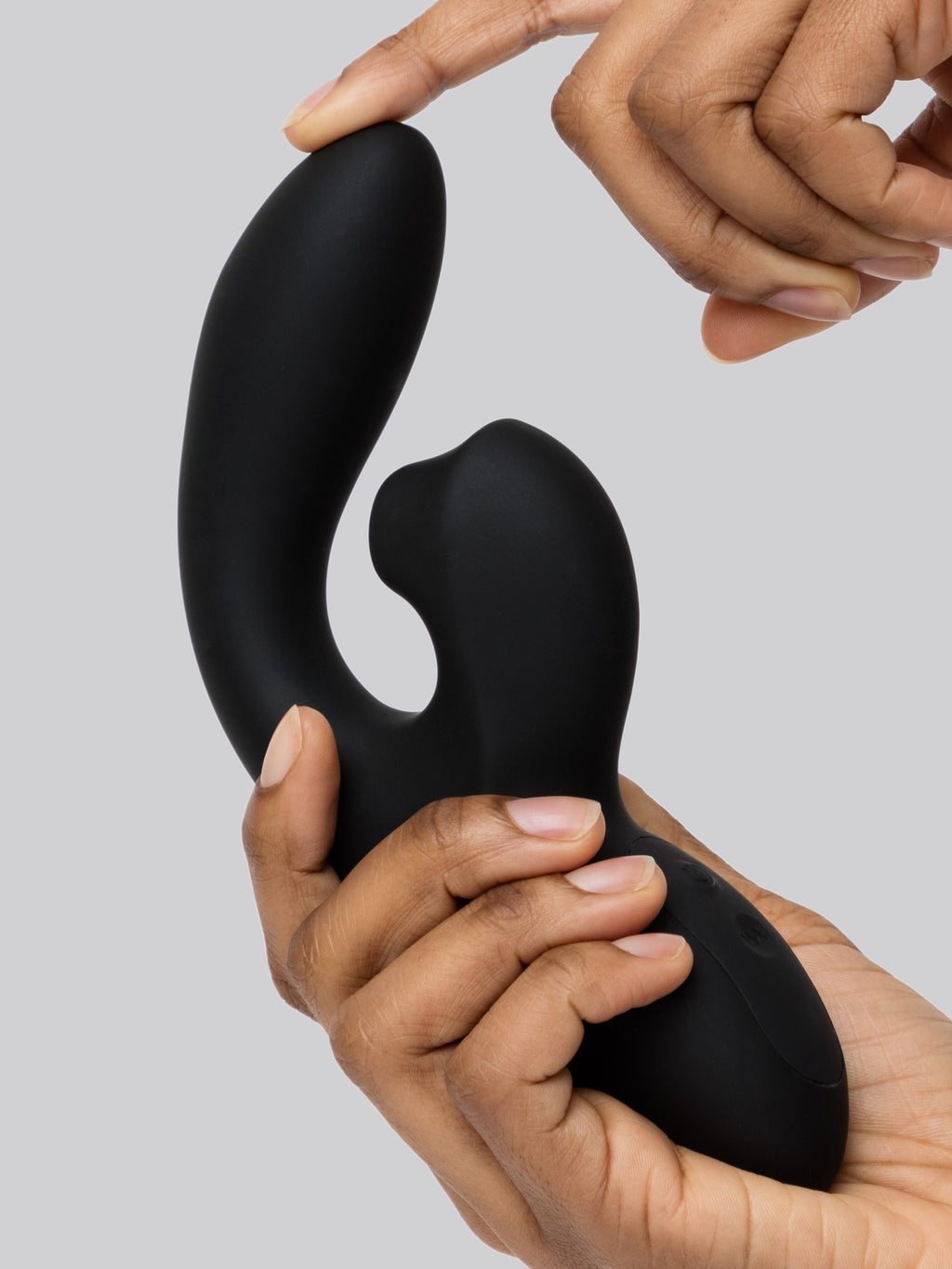 Lovehoney Dual Embrace Warming G-Spot and Clitoral Suction Rabbit Vibrator, Black