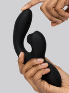 Lovehoney Dual Embrace Warming G-Spot and Clitoral Suction Rabbit Vibrator, Black