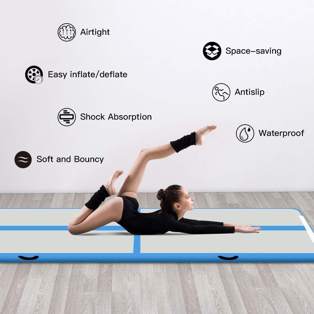 Fbsport Blue 4m/13ft 8in Thick Inflatable Air Track Tumbling Gymnastic Mat Floor Home Training W/ Pump