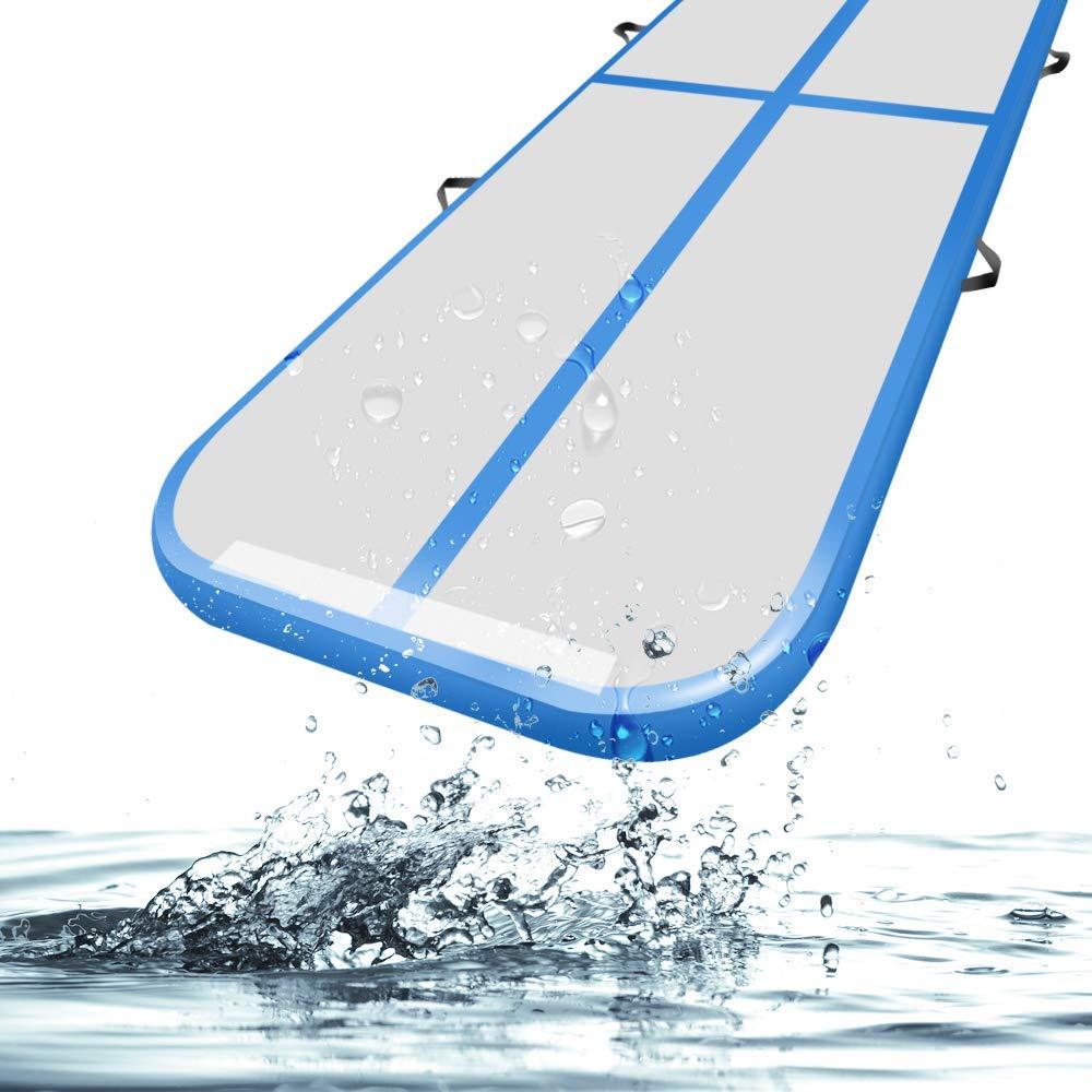 Fbsport Blue 4m/13ft 8in Thick Inflatable Air Track Tumbling Gymnastic Mat Floor Home Training W/ Pump