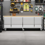 96 inch Tool Chest, Tool Box Mobile 24 Drawers StoraRolling Cabinet with Wheels Lock Key LocSystem Drawer Liners for GaraWarehouse Repair Shop