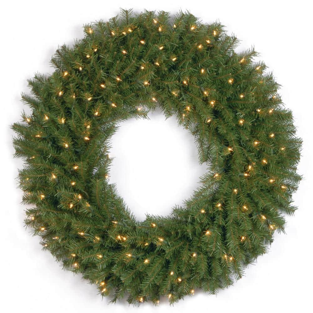 36 in. Norwood Fir Artificial Wreath with Clear Lights