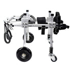 CHZHUTUI Pet Dog Scooter Adjustable Aluminum Chair Disabled Dog Wheelchair 4 Wheel Hind Limb Assisted Rehabilitation Exercise Cart Stepper