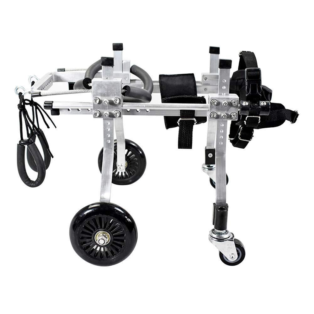 CHZHUTUI Pet Dog Scooter Adjustable Aluminum Chair Disabled Dog Wheelchair 4 Wheel Hind Limb Assisted Rehabilitation Exercise Cart Stepper