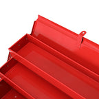 Metal Tool Box, 18-inch Cantilever Folding Red StoraBox, 3-Layer 5-Tray Multi-Function Tool Organizer, Red