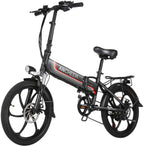 Speedrid Folding Electric Bike Ebike, 20'' Electric Commuter Bicycle with 10.4AH Removable Lithium-Ion Battery, 48V 350W Motor and Professional Rear 7 Speed Gear