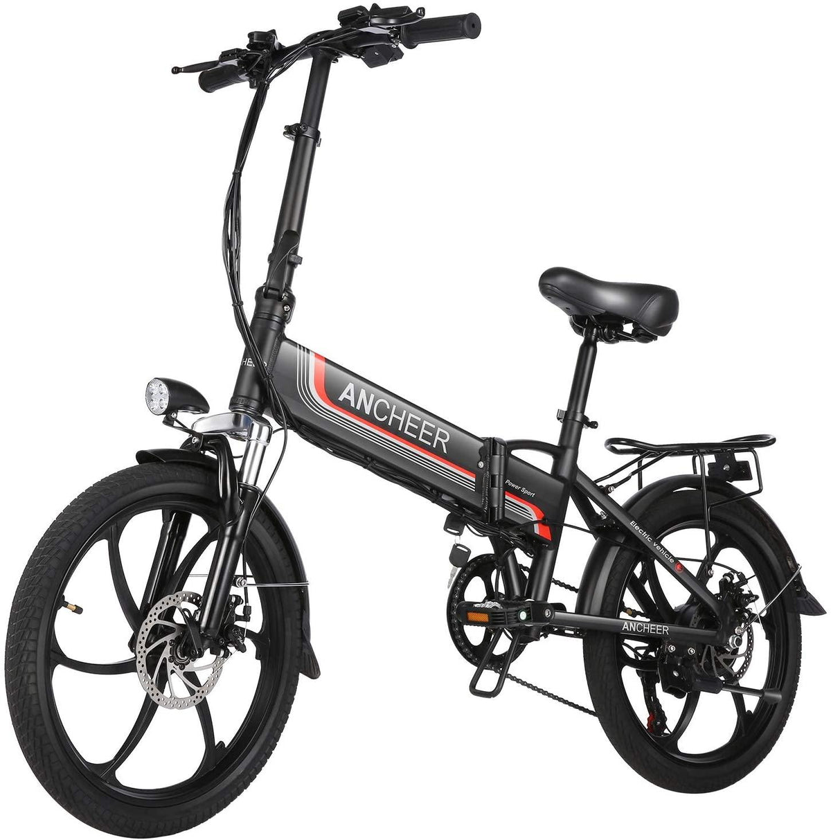 Speedrid Folding Electric Bike Ebike, 20'' Electric Commuter Bicycle with 10.4AH Removable Lithium-Ion Battery, 48V 350W Motor and Professional Rear 7 Speed Gear