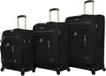 er Luggage Collection - 3 Piece Softside Expandable Lightweight Spinner Suitcase Set - Travel Set includes 20 Inch Carry on, 24 Inch &amp; 28-Inch Checked Suitcases (Black Grey)