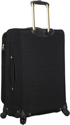 er Luggage Collection - 3 Piece Softside Expandable Lightweight Spinner Suitcase Set - Travel Set includes 20 Inch Carry on, 24 Inch &amp; 28-Inch Checked Suitcases (Black Grey)