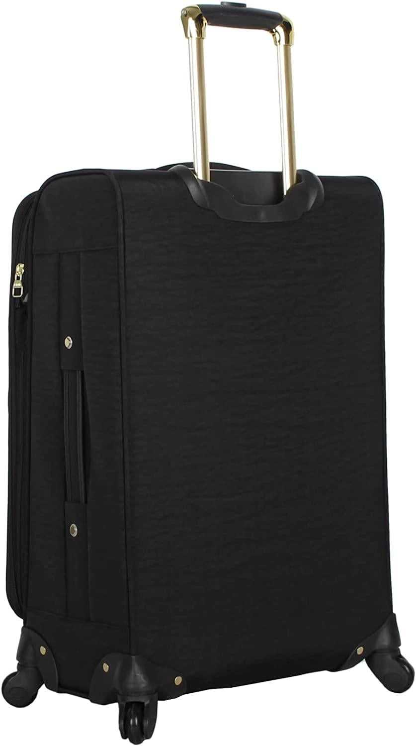 er Luggage Collection - 3 Piece Softside Expandable Lightweight Spinner Suitcase Set - Travel Set includes 20 Inch Carry on, 24 Inch &amp; 28-Inch Checked Suitcases (Black Grey)
