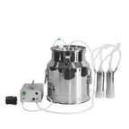 electric milking machine,24w electric pulsating pump milker,14l automatic stainless steel livestock milking equipment,portable impulse milking supplies vacuum pump milker for cows goats sheep