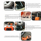 Car Jack 12V 5T Hydraulic Floor Rolling Tire Inflator Pump Flashlight Hammer Set