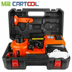 Car Jack 12V 5T Hydraulic Floor Rolling Tire Inflator Pump Flashlight Hammer Set