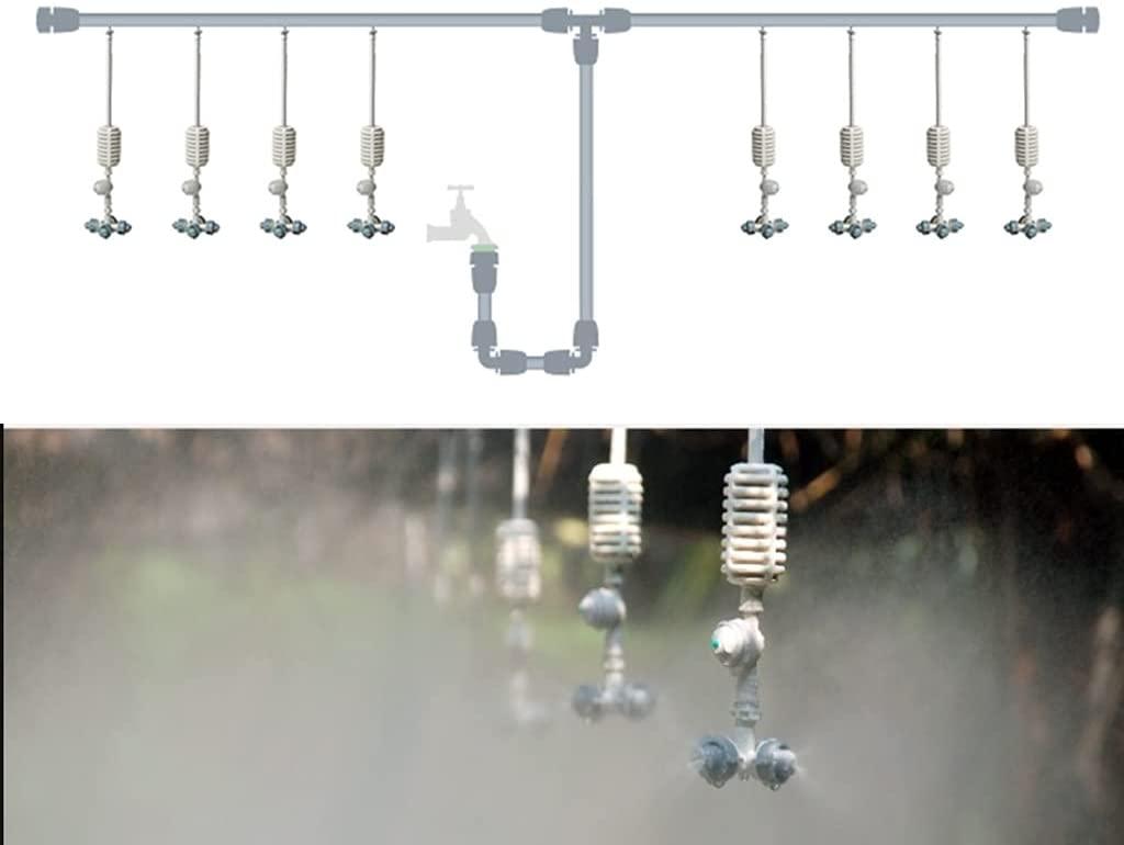 BBGS Garden Irrigation System Distribution Tubing with Adjustable Nozzle Sprayer Dripper Watering Kit for Greenhouse, Lawn, Patio