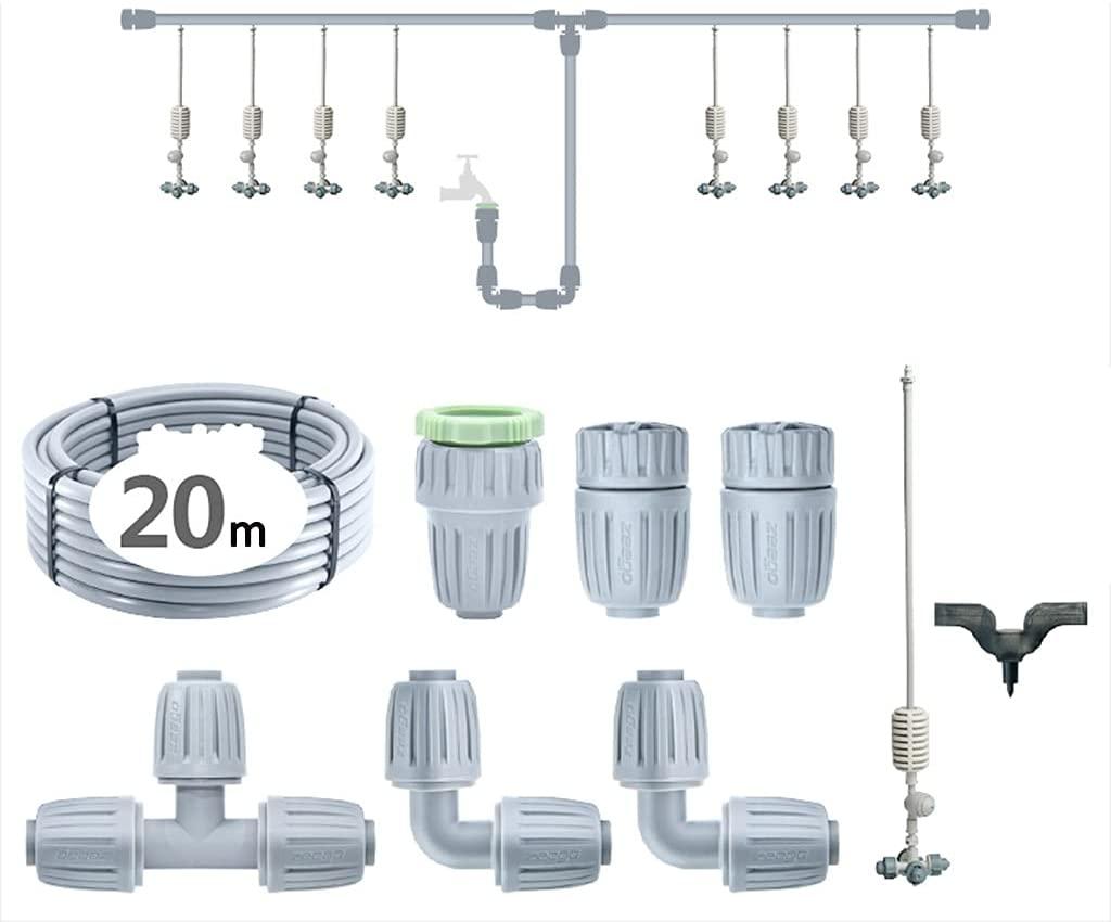 BBGS Garden Irrigation System Distribution Tubing with Adjustable Nozzle Sprayer Dripper Watering Kit for Greenhouse, Lawn, Patio