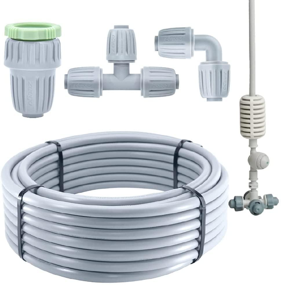 BBGS Garden Irrigation System Distribution Tubing with Adjustable Nozzle Sprayer Dripper Watering Kit for Greenhouse, Lawn, Patio
