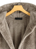 Winter Solid Color Hooded Single-breasted Plush Jacket In The Long Section Loose