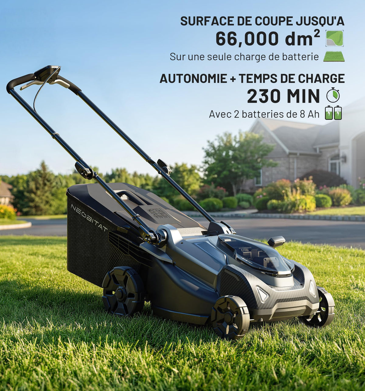 40V 18'' (Push) Extended Runtime Lawn Mower, 2-in-1 Mulching/Bagging Brushless with 6-Position Height Adjustment, Include 8.0Ah Battery x 2 and Rapid Charger