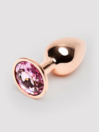 Rear Assets Small Jewelled Rose Gold Metal Butt Plug 2 Inch, Gold