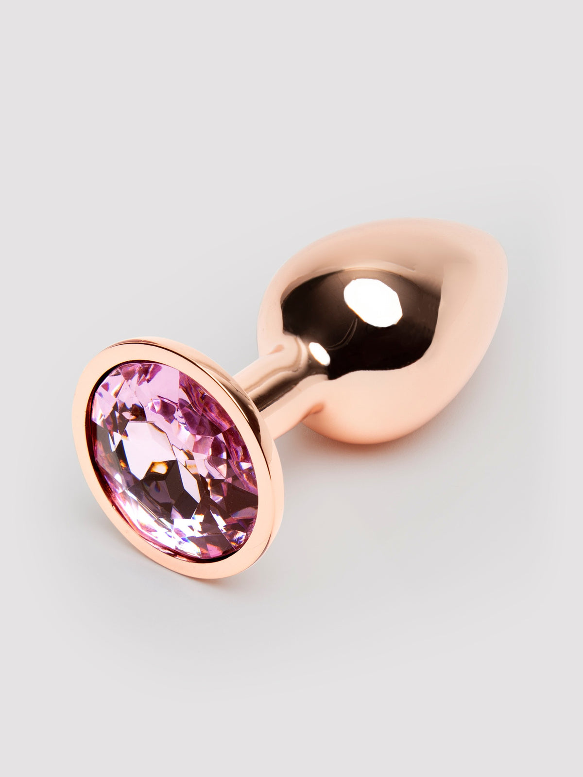 Rear Assets Small Jewelled Rose Gold Metal Butt Plug 2 Inch, Gold