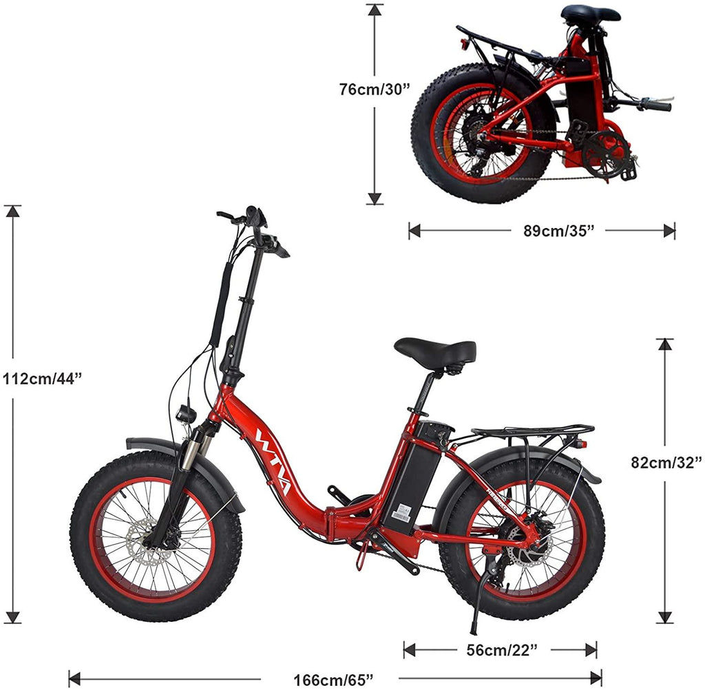 Folding Electric Bike for Adults, Fat Tire 20" Bike Electric, 750W Motor 48V 13AH Removable Battery Electric Bicycles, Beach Snow Hunting High Speed 7-Speed Gear E-Bikes for Women Men