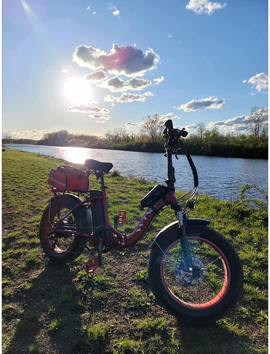 Folding Electric Bike for Adults, Fat Tire 20" Bike Electric, 750W Motor 48V 13AH Removable Battery Electric Bicycles, Beach Snow Hunting High Speed 7-Speed Gear E-Bikes for Women Men