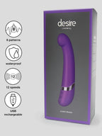 Desire Luxury Rechargeable G-Spot Vibrator, Purple