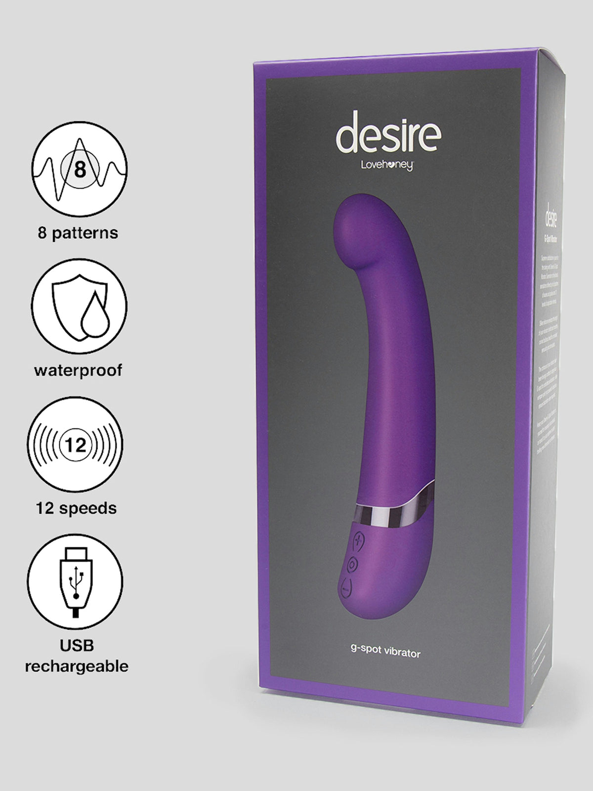 Desire Luxury Rechargeable G-Spot Vibrator, Purple