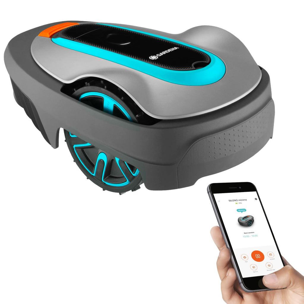 15001-41 SILENO City - Automatic Robotic Lawn Mower, with Bluetooth app and Boundary Wire, one of quietest in its Class, for lawns up to 2700 Sq Ft, Made in Europe, Grey