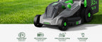 40V 16-Inch Brushless Cordless Lawn Mower with 4.0Ah Battery &amp; Charger, 2-in-1 Electric Push Mower, 5-Position Height Adjustment, Lightweight, Compact Storage, for Small Yards - Green