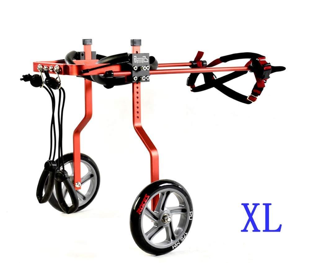 ZHIJIA Pet Disabled Wheelchair Dog Wheelchair 2 Wheels for Disabled Dogs and Cats Light Weight to Help Pets Recover and can Lay hind Legs, red