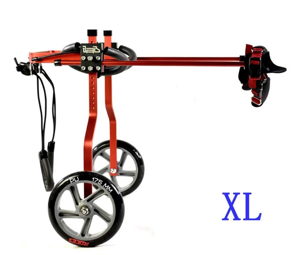 ZHIJIA Pet Disabled Wheelchair Dog Wheelchair 2 Wheels for Disabled Dogs and Cats Light Weight to Help Pets Recover and can Lay hind Legs, red