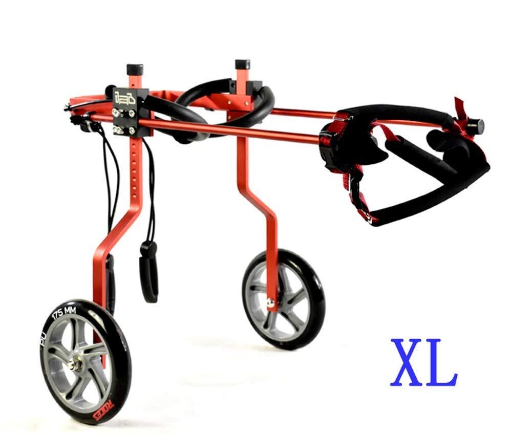 ZHIJIA Pet Disabled Wheelchair Dog Wheelchair 2 Wheels for Disabled Dogs and Cats Light Weight to Help Pets Recover and can Lay hind Legs, red