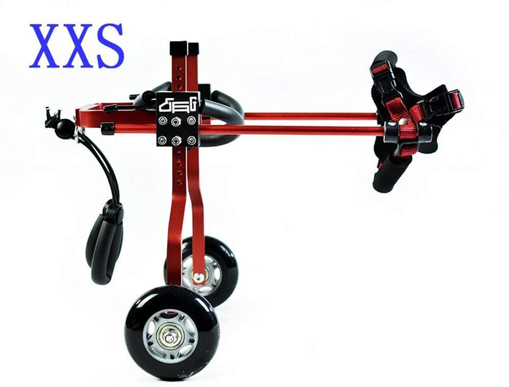 ZHIJIA Pet Disabled Wheelchair Dog Wheelchair 2 Wheels for Disabled Dogs and Cats Light Weight to Help Pets Recover and can Lay hind Legs, red