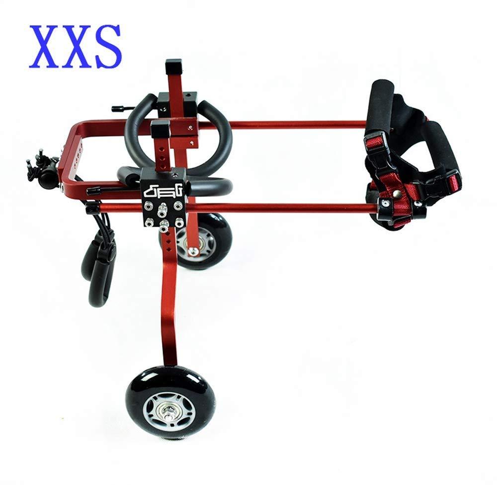 ZHIJIA Pet Disabled Wheelchair Dog Wheelchair 2 Wheels for Disabled Dogs and Cats Light Weight to Help Pets Recover and can Lay hind Legs, red