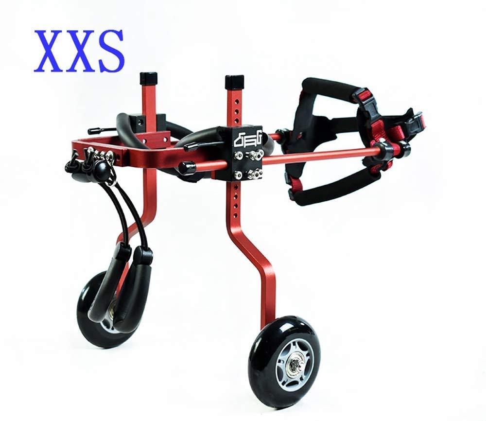 ZHIJIA Pet Disabled Wheelchair Dog Wheelchair 2 Wheels for Disabled Dogs and Cats Light Weight to Help Pets Recover and can Lay hind Legs, red