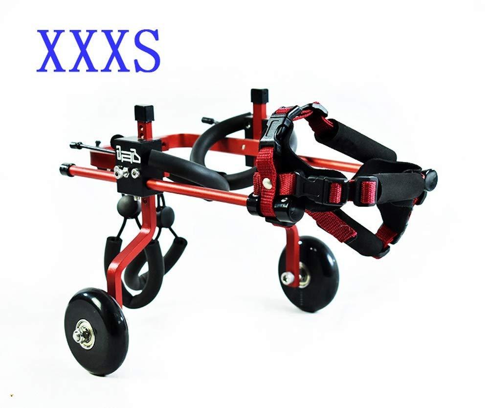 ZHIJIA Pet Disabled Wheelchair Dog Wheelchair 2 Wheels for Disabled Dogs and Cats Light Weight to Help Pets Recover and can Lay hind Legs, red