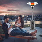 DJKDJL Outdoor Patio Heater With Wheels,Propane 46,000 BTU Premium Outdoor Patio Heater, Gray, 77*46*46cm