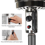 DJKDJL Outdoor Patio Heater With Wheels,Propane 46,000 BTU Premium Outdoor Patio Heater, Gray, 77*46*46cm