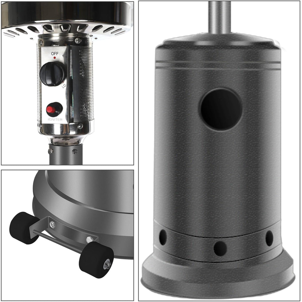 DJKDJL Outdoor Patio Heater With Wheels,Propane 46,000 BTU Premium Outdoor Patio Heater, Gray, 77*46*46cm