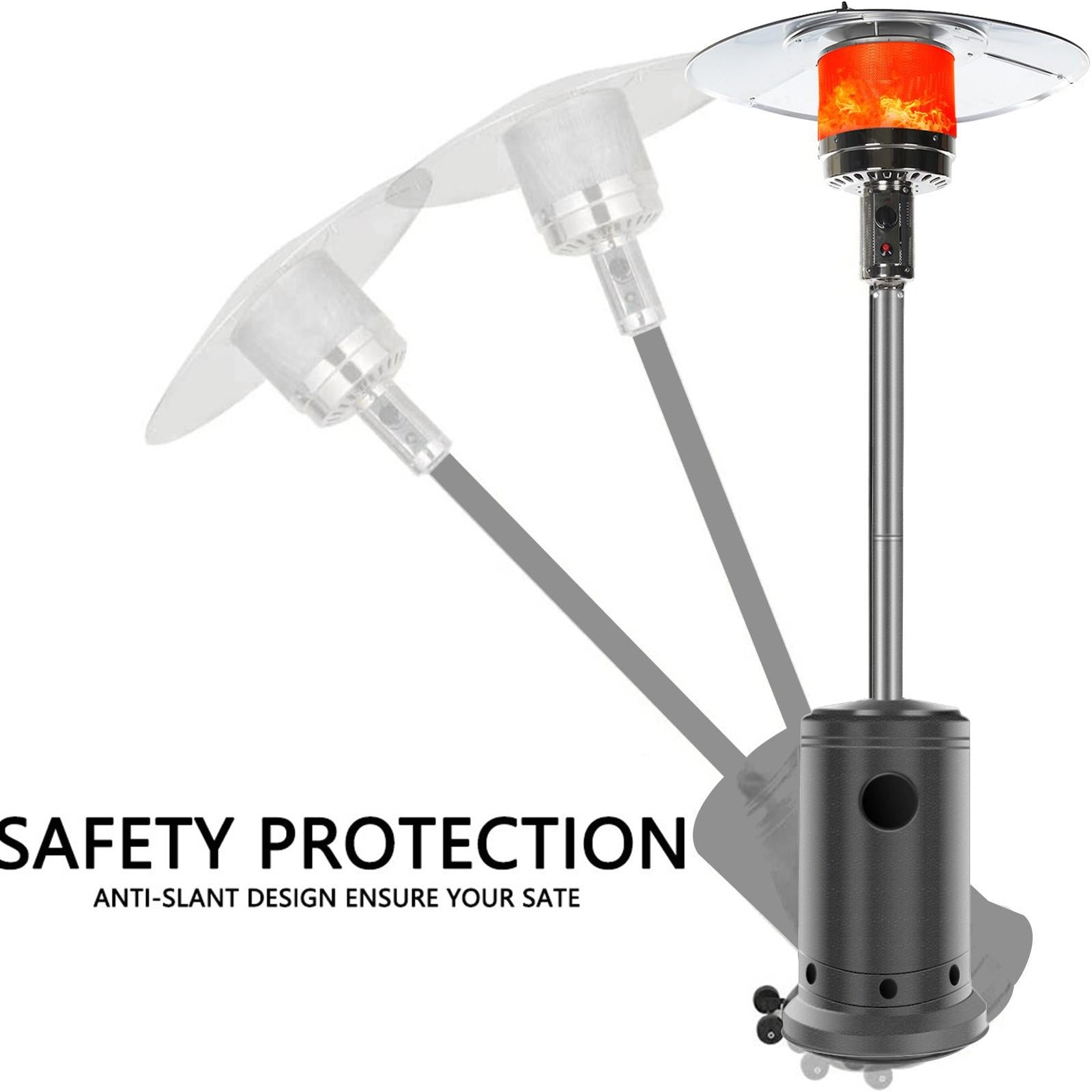 DJKDJL Outdoor Patio Heater With Wheels,Propane 46,000 BTU Premium Outdoor Patio Heater, Gray, 77*46*46cm