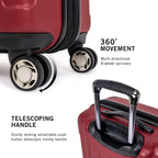 Renegade 28” Check Size Expandable Luggage Lightweight Hardside 8-Wheel Spinner Travel Suitcase Bag, Scarlet Red, inch