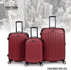 Renegade 28” Check Size Expandable Luggage Lightweight Hardside 8-Wheel Spinner Travel Suitcase Bag, Scarlet Red, inch