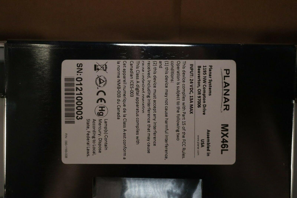 planar / samsung 46" digital signage display mx46l zero bezel lti460aa04