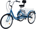 ZHUOTOP Adult Tricycle 7 Speed 3-Wheel Adult Bicycle Trike w/Basket &amp; Tools,Three-Wheeled Bicycles Cruise Trike for Seniors, Women, Men